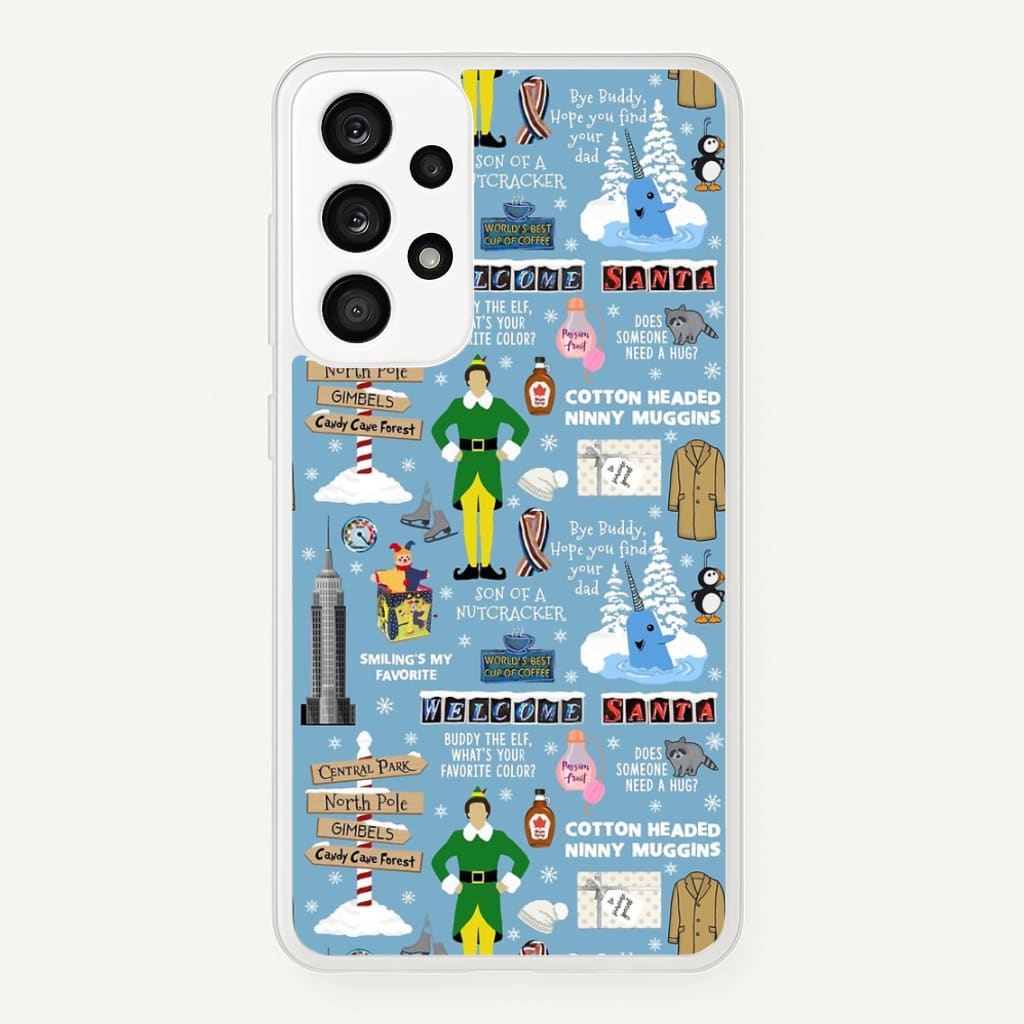 Blue Buddy The Elf Pattern - Elf Phone Case for Galaxy A53