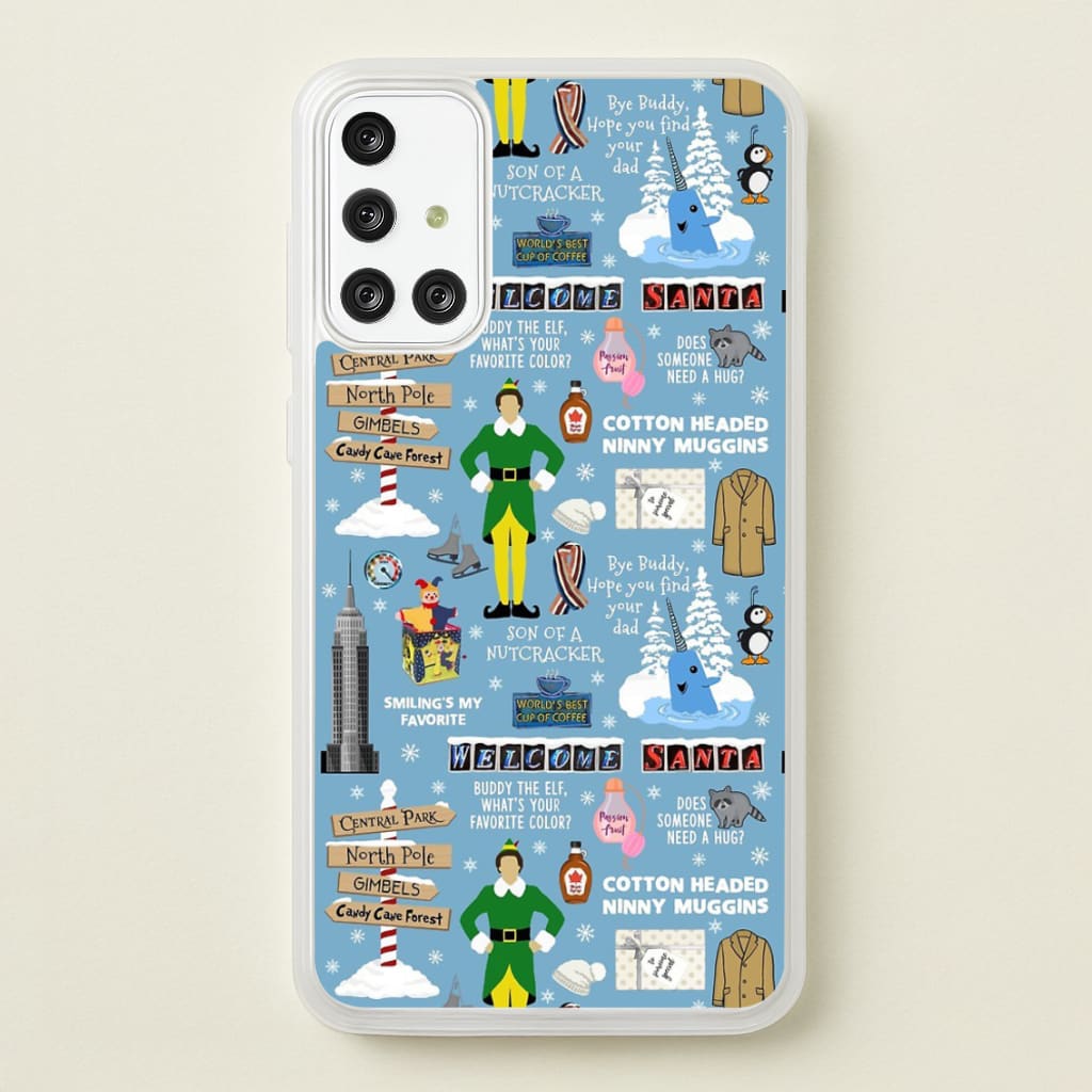 Blue Buddy The Elf Pattern - Elf Phone Case for Galaxy A71