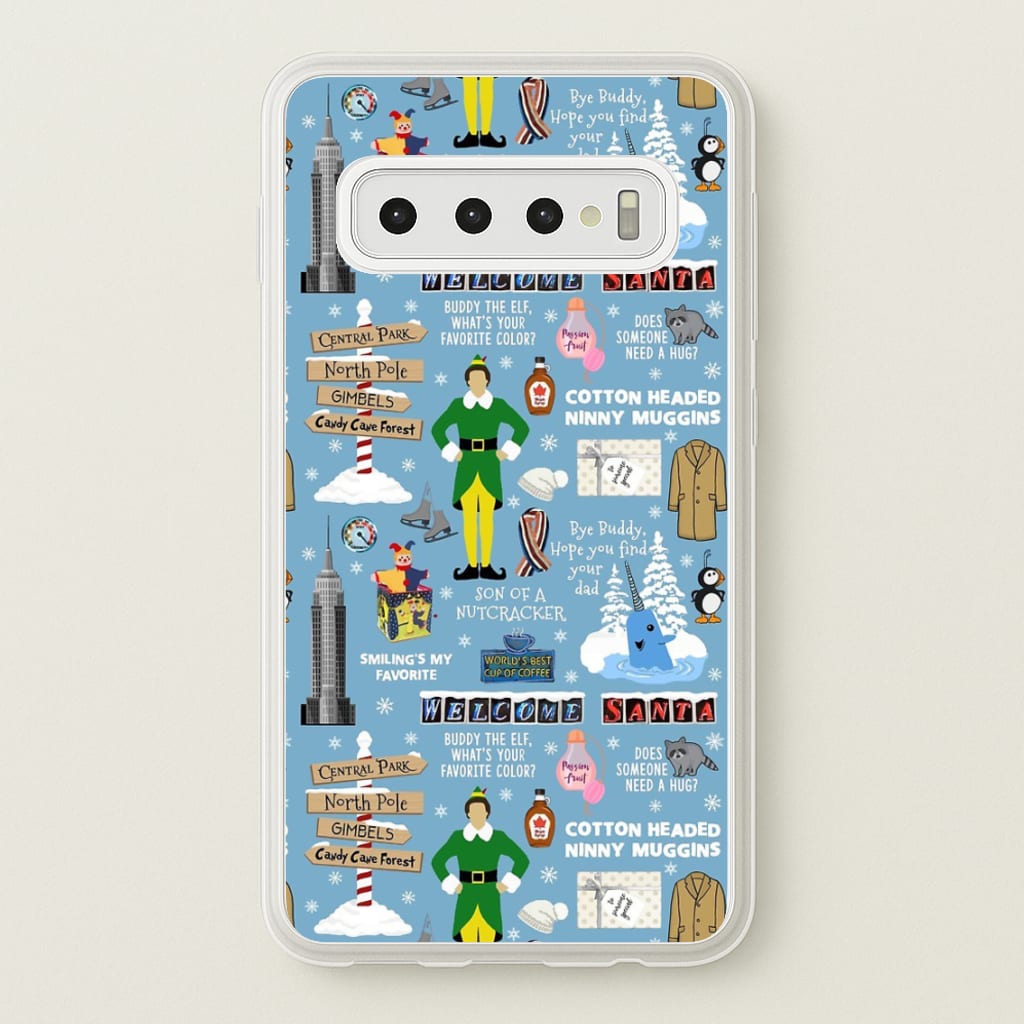 Blue Buddy The Elf Pattern - Elf Phone Case for Galaxy S10