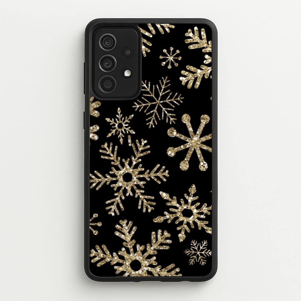 Gold Snowflake Pattern - Phone Case for Galaxy A52 / A52s