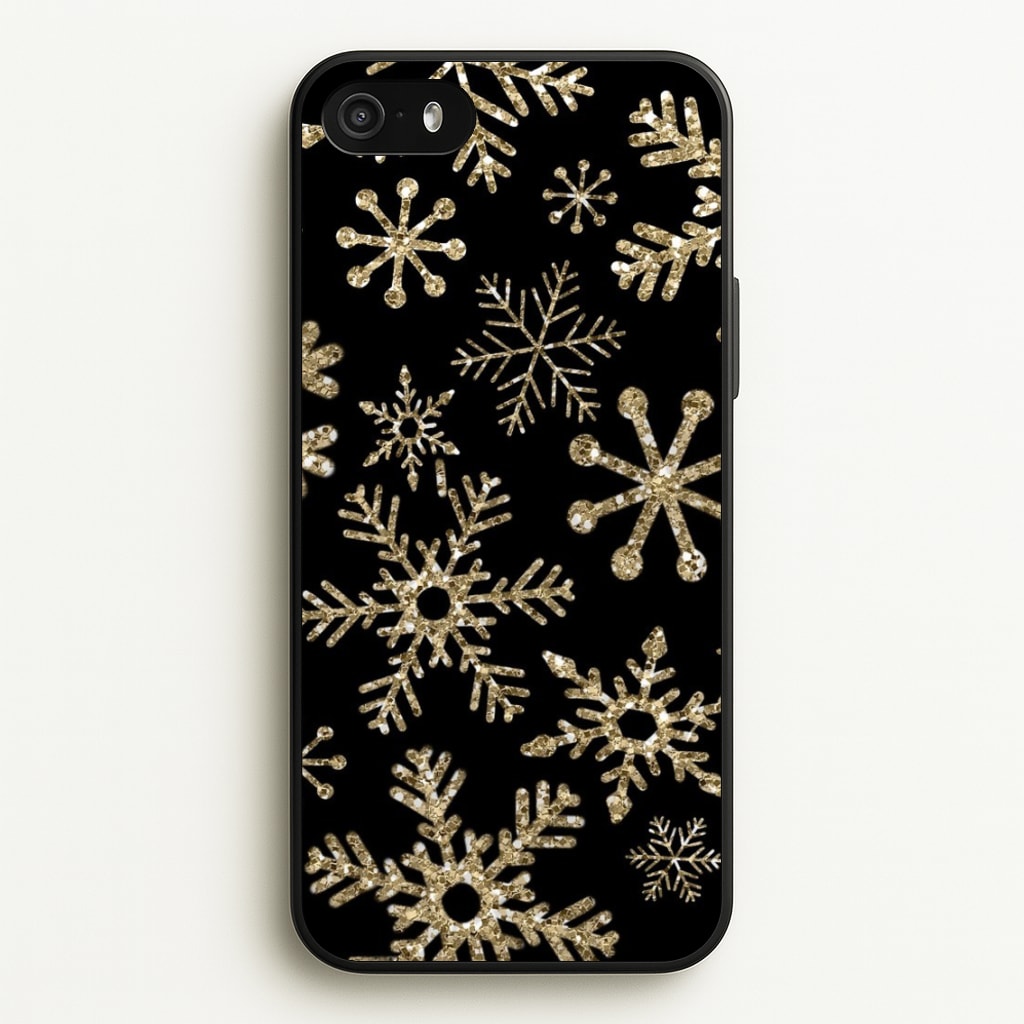 Gold Snowflake Pattern - Phone Case for iPhone 5 / 5s / SE 2016