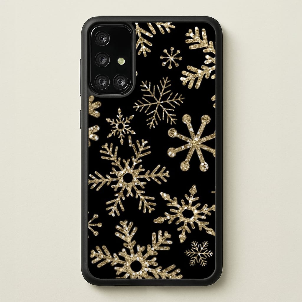 Gold Snowflake Pattern - Phone Case for Galaxy A71