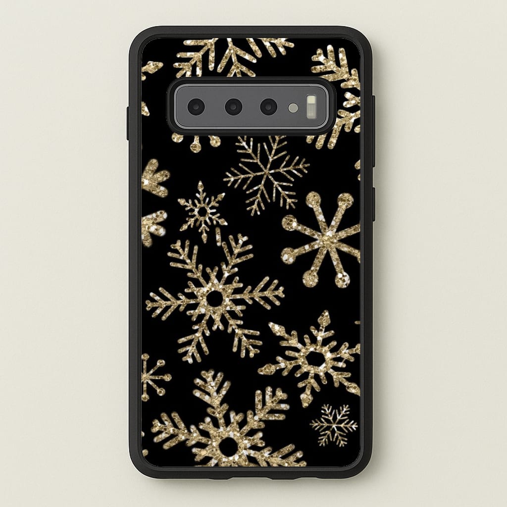 Gold Snowflake Pattern - Phone Case for Galaxy S10
