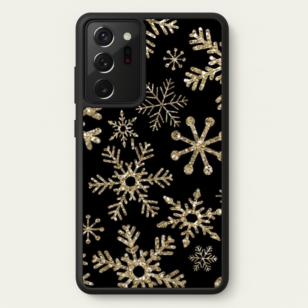 Gold Snowflake Pattern - Phone Case for Galaxy Note 20 Ultra