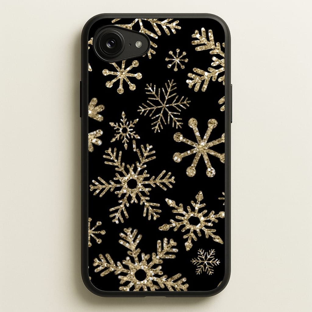Gold Snowflake Pattern - Phone Case for iPhone 16e