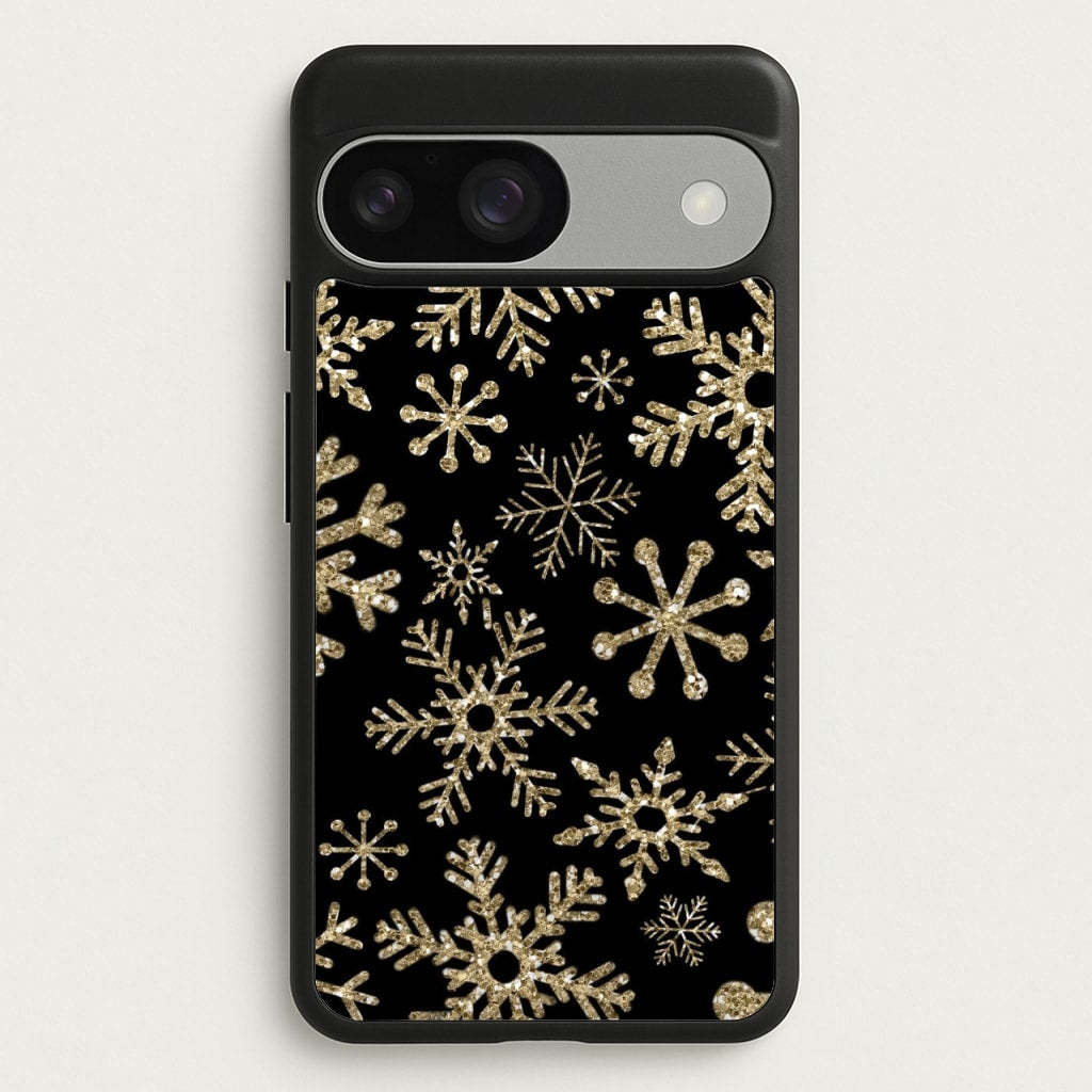 Gold Snowflake Pattern - Phone Case for Google Pixel 9 / 9 Pro