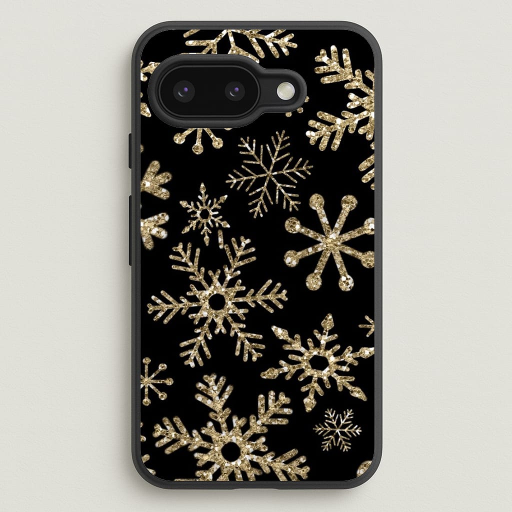 Gold Snowflake Pattern - Phone Case for Google Pixel 9a