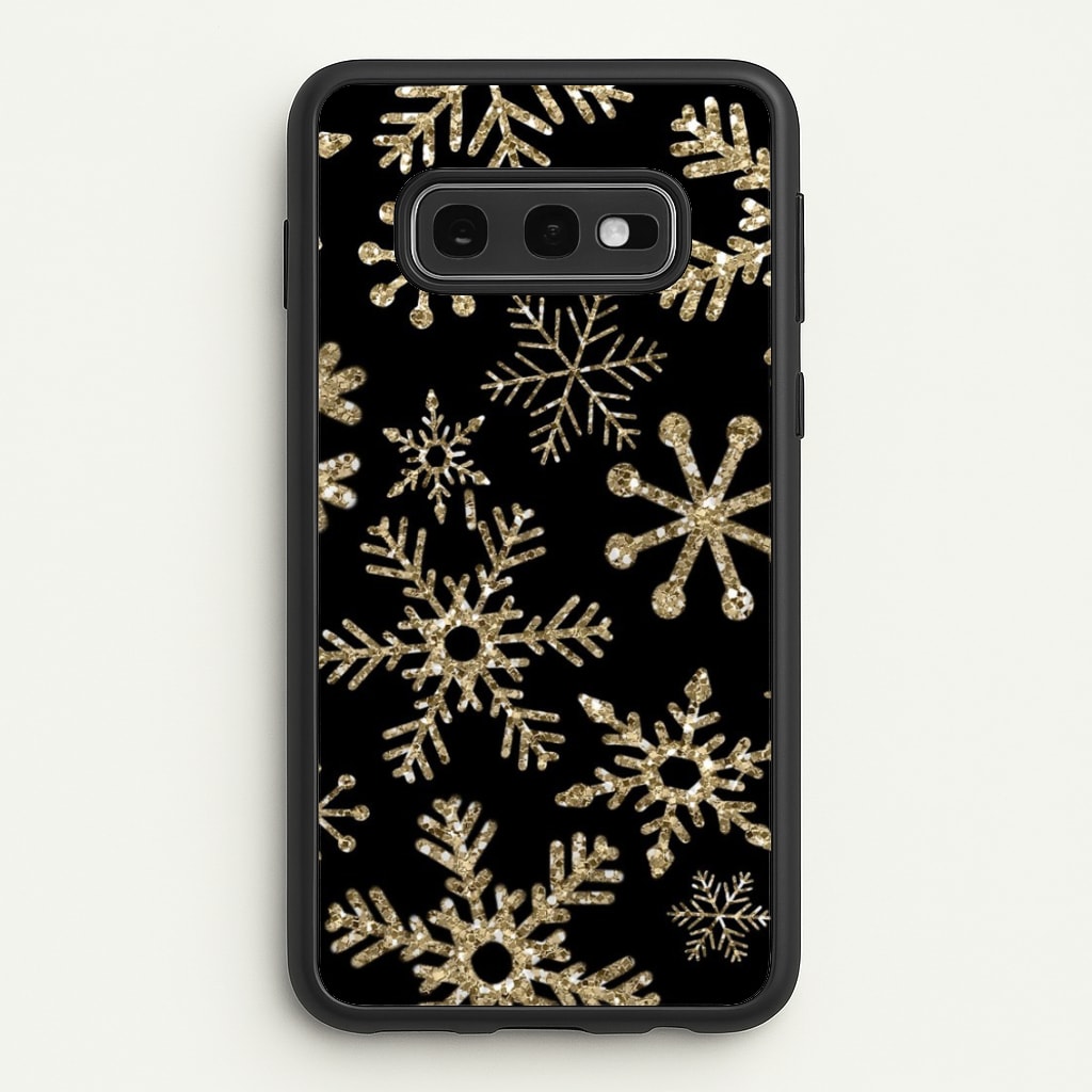 Gold Snowflake Pattern - Phone Case for Galaxy S10e