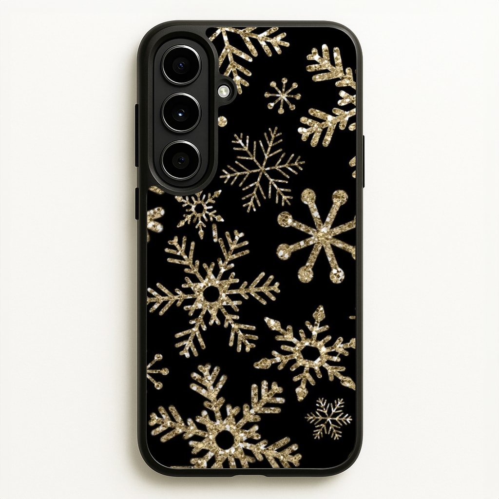 Gold Snowflake Pattern - Phone Case for Galaxy A56