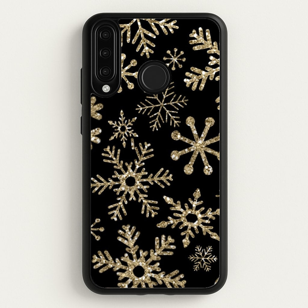 Gold Snowflake Pattern - Phone Case for Huawei P30 Lite