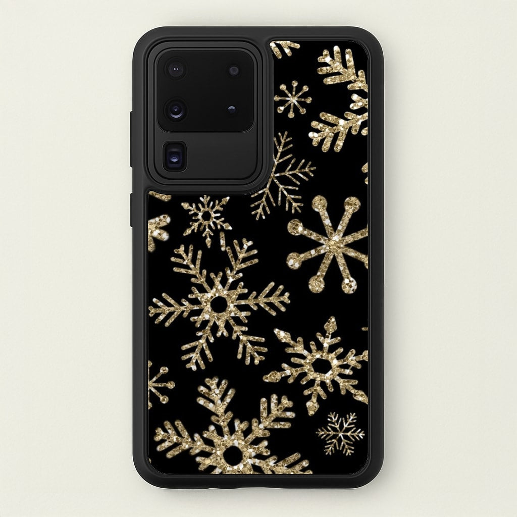Gold Snowflake Pattern - Phone Case for Galaxy S20 Ultra