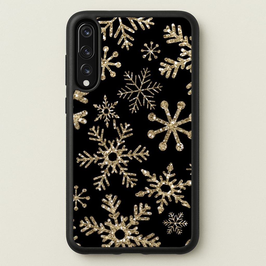 Gold Snowflake Pattern - Phone Case for Huawei P20 Pro