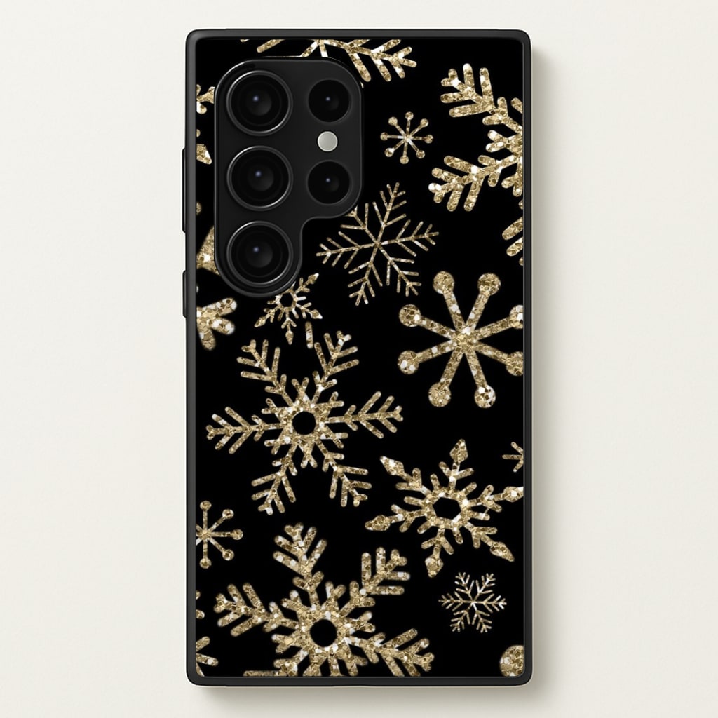 Gold Snowflake Pattern - Phone Case for Galaxy S24 Ultra