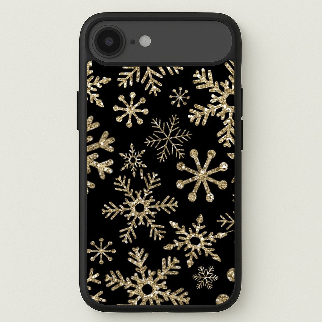 Gold Snowflake Pattern Phone Case for iPhone 17 Air