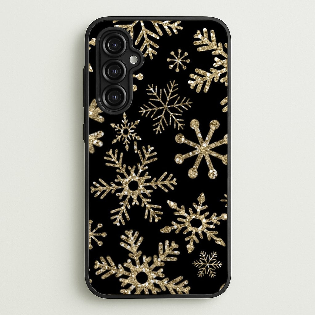 Gold Snowflake Pattern - Phone Case for Galaxy A14
