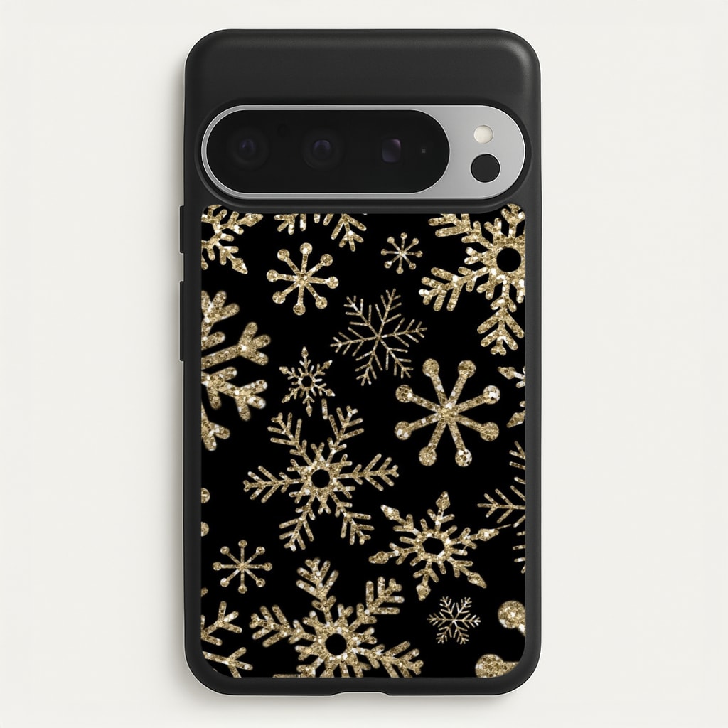 Gold Snowflake Pattern - Phone Case for Google Pixel 9 Pro XL