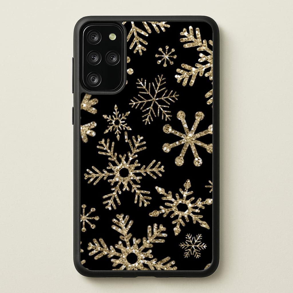 Gold Snowflake Pattern - Phone Case for Galaxy S20 Plus
