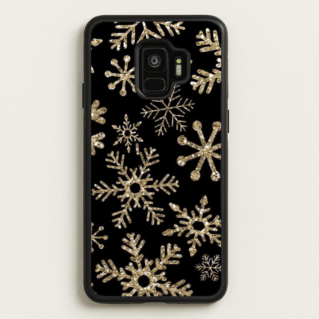 Gold Snowflake Pattern - Phone Case for Galaxy S9