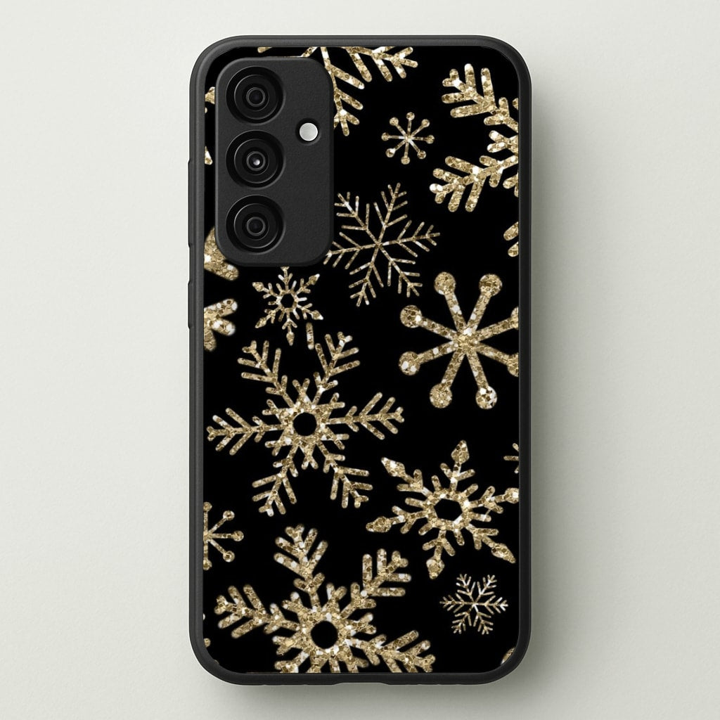 Gold Snowflake Pattern - Phone Case for Galaxy A55
