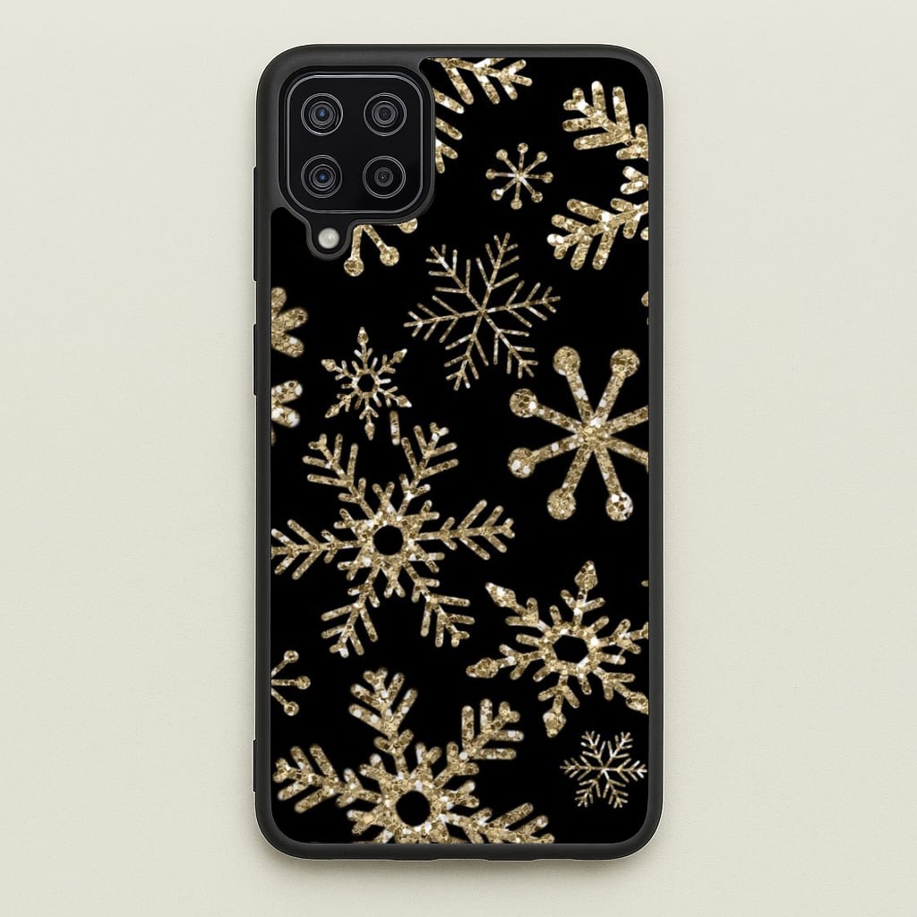 Gold Snowflake Pattern - Phone Case for Galaxy A12