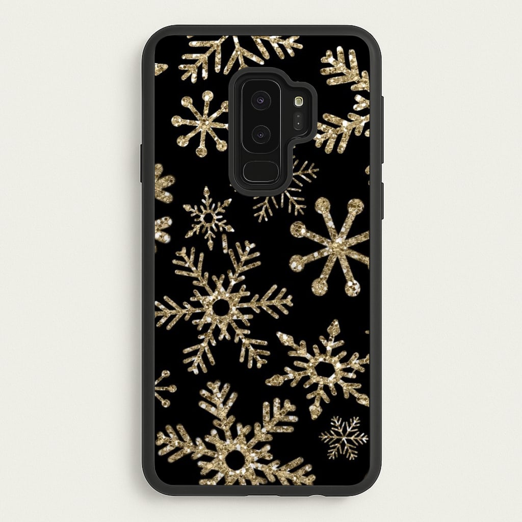 Gold Snowflake Pattern - Phone Case for Galaxy S9 Plus