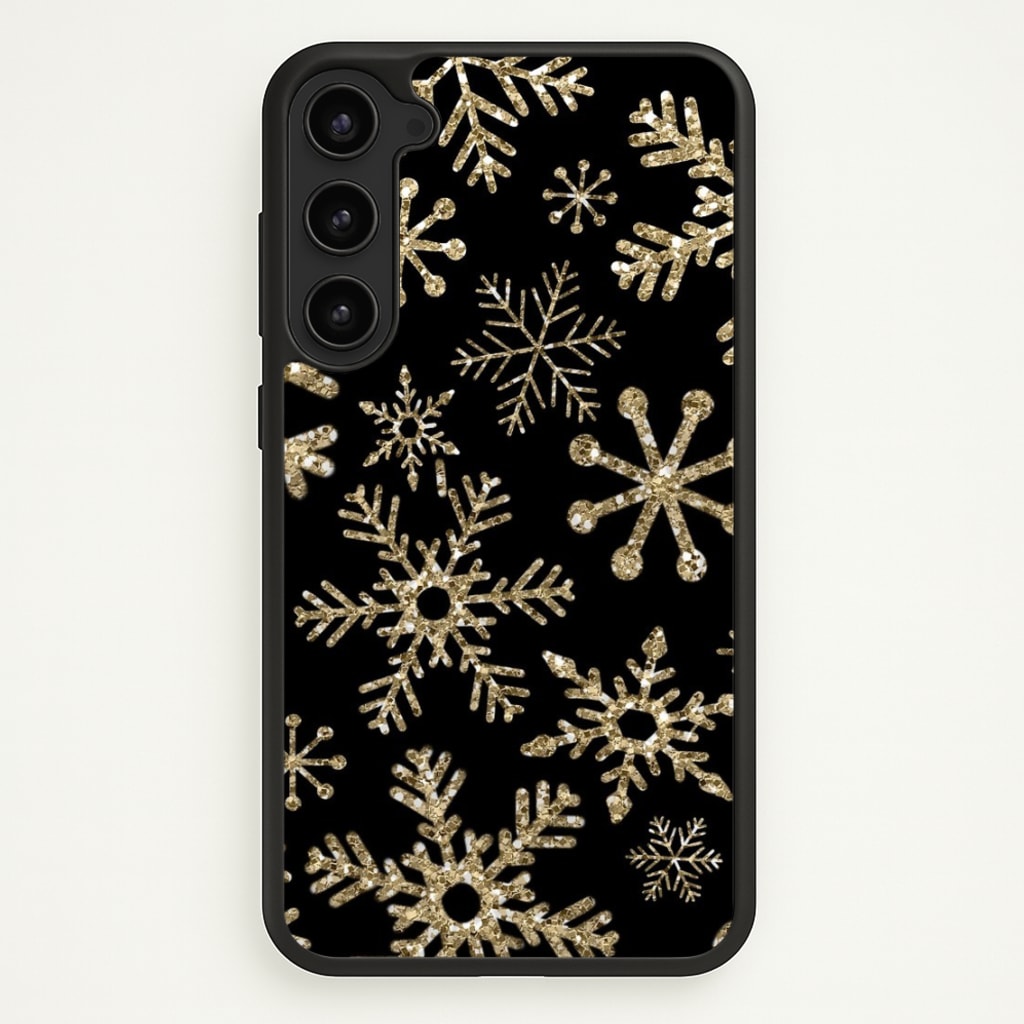 Gold Snowflake Pattern - Phone Case for Galaxy S23 Plus