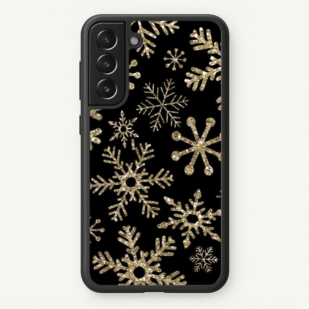 Gold Snowflake Pattern - Phone Case for Galaxy S22