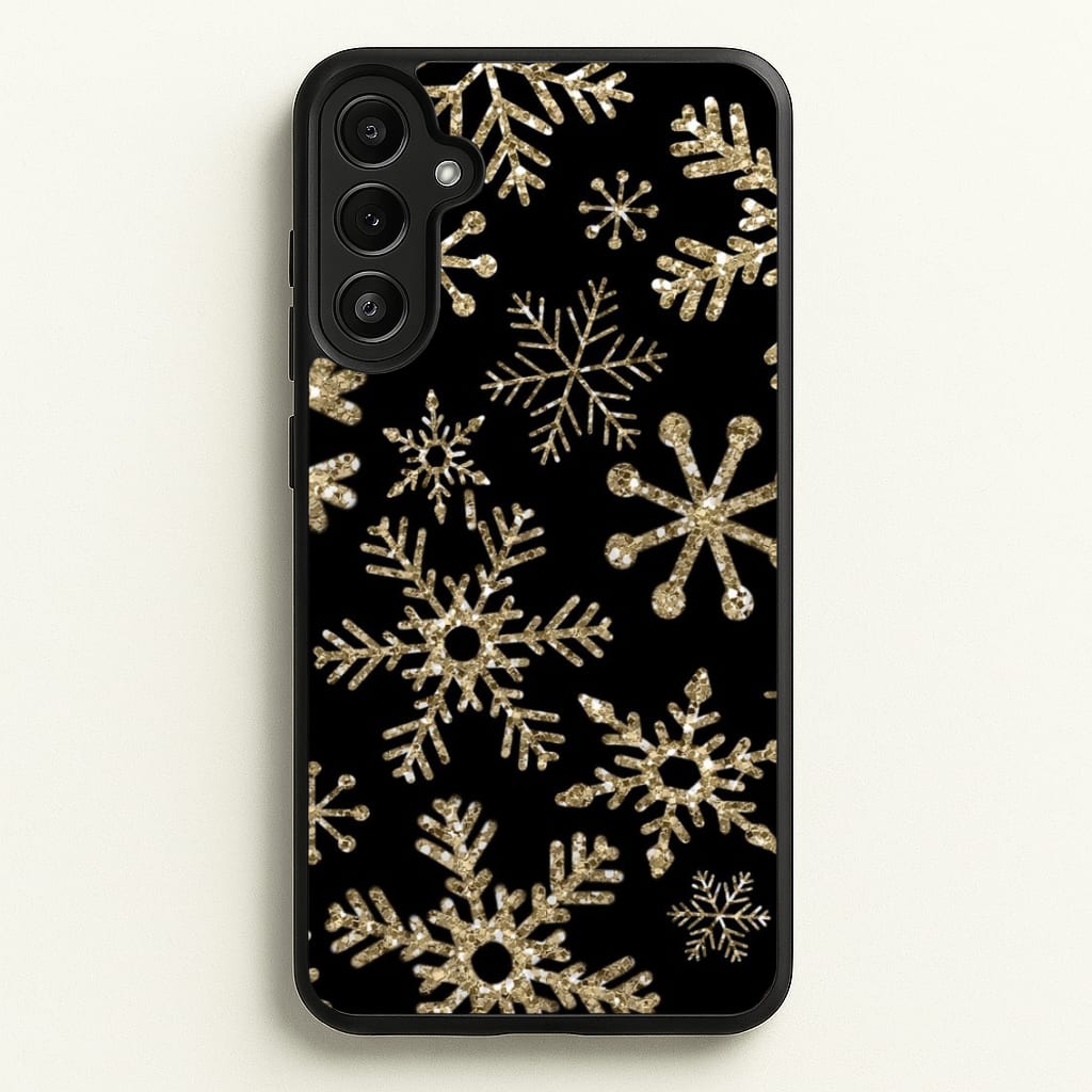 Gold Snowflake Pattern - Phone Case for Galaxy A36