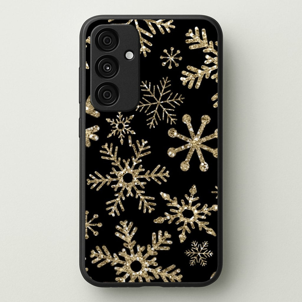 Gold Snowflake Pattern - Phone Case for Galaxy A35