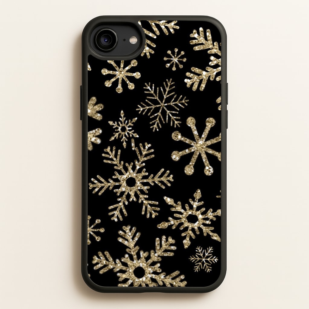 Gold Snowflake Pattern - Phone Case for iPhone 6 / 7 / 8 / SE