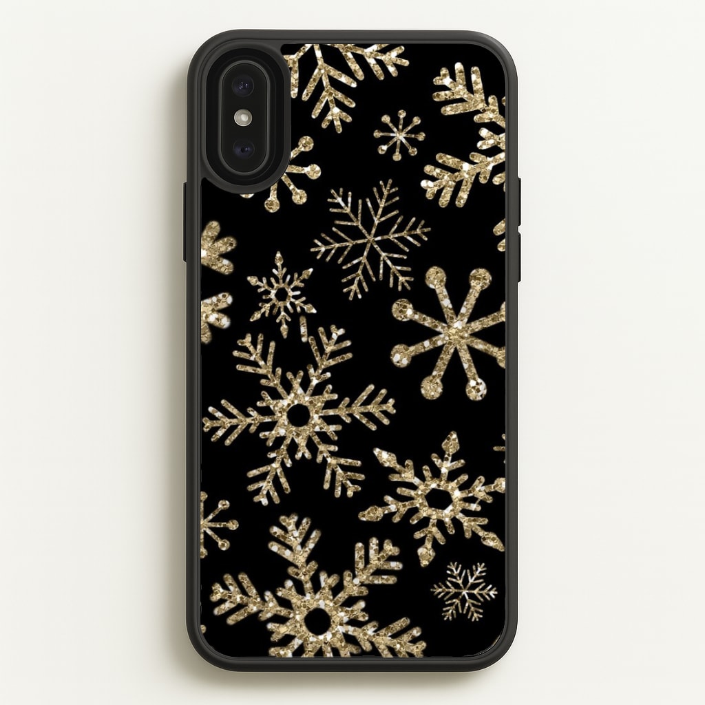 Gold Snowflake Pattern - Phone Case for iPhone XS Max