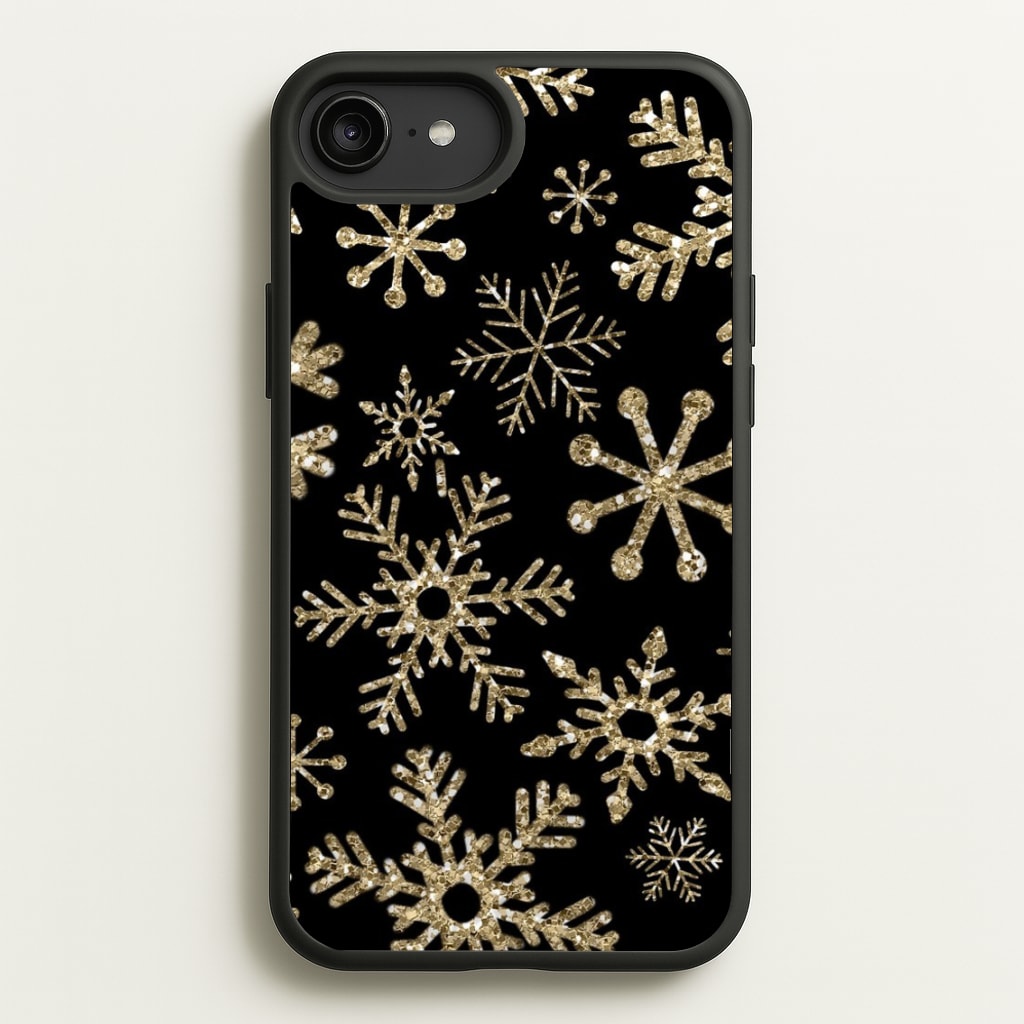 Gold Snowflake Pattern - Phone Case for iPhone 6 Plus / 7 Plus / 8 Plus