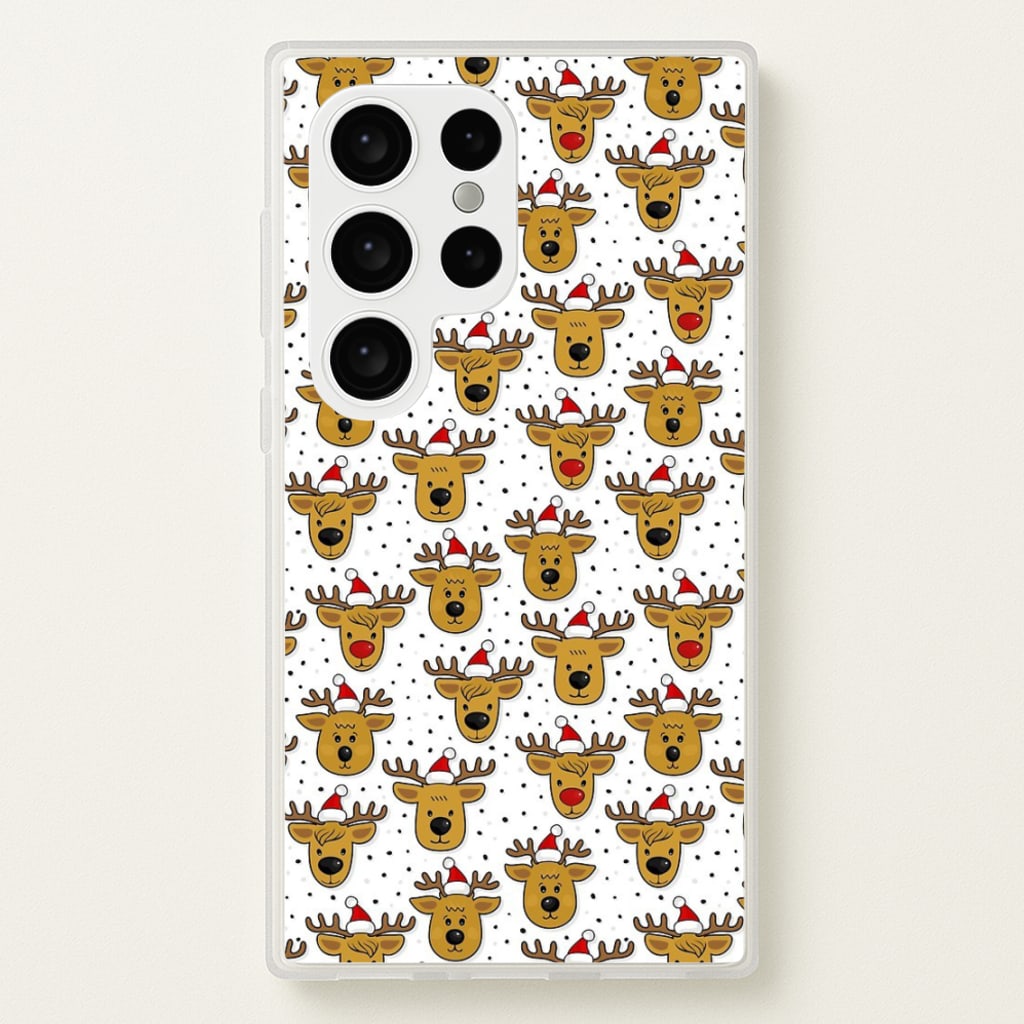 Reindeers In Santa Hats Pattern - Phone Case for Galaxy S24 Ultra