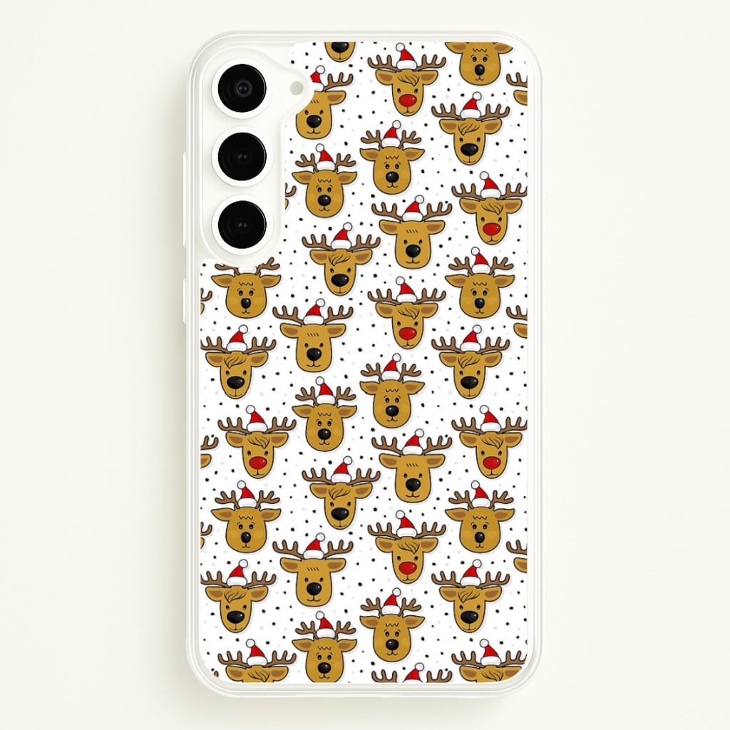 Reindeers In Santa Hats Pattern - Phone Case for Galaxy S23