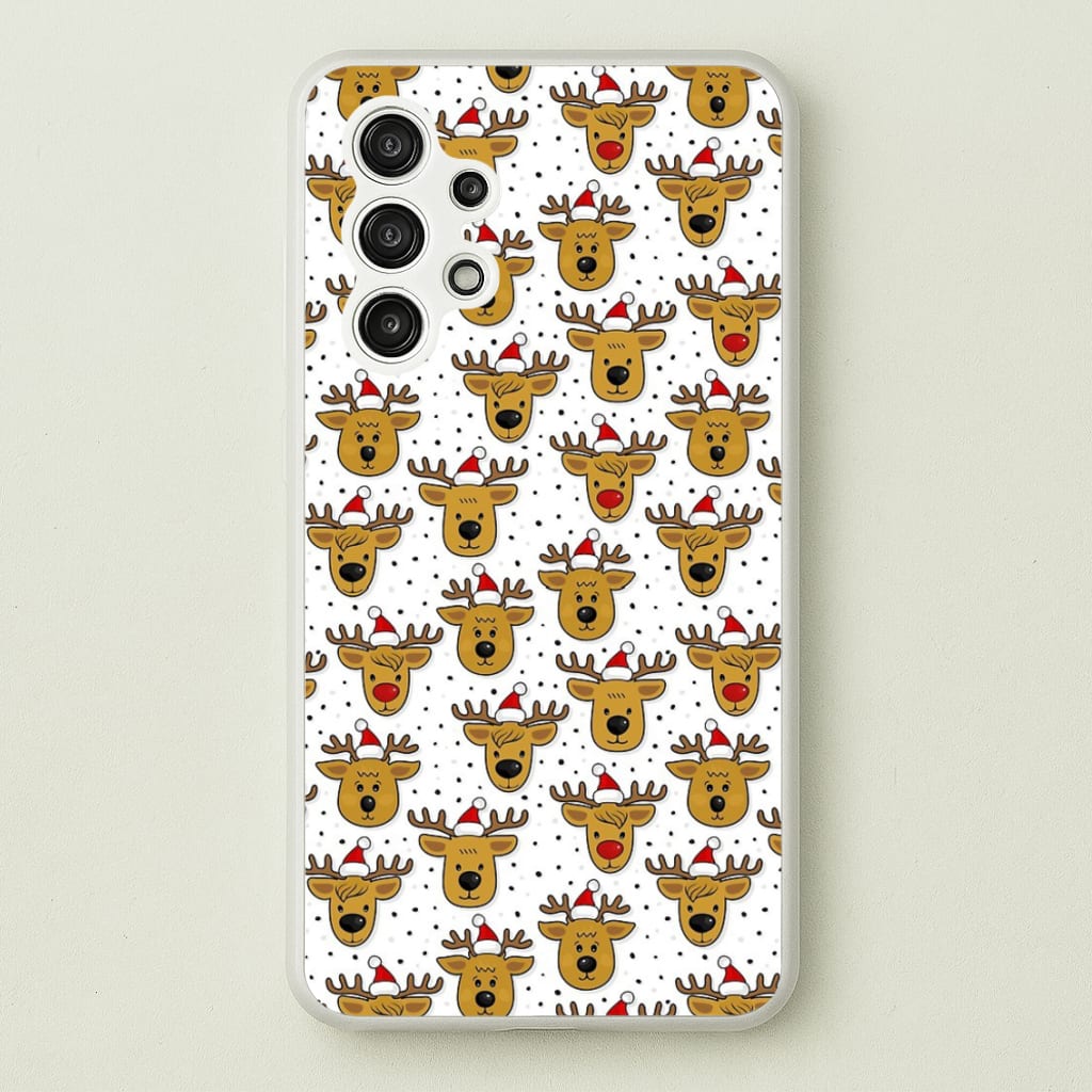 Reindeers In Santa Hats Pattern - Phone Case for Galaxy A13