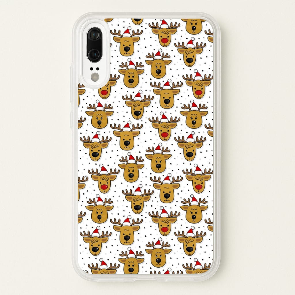 Reindeers In Santa Hats Pattern - Phone Case for Huawei P20