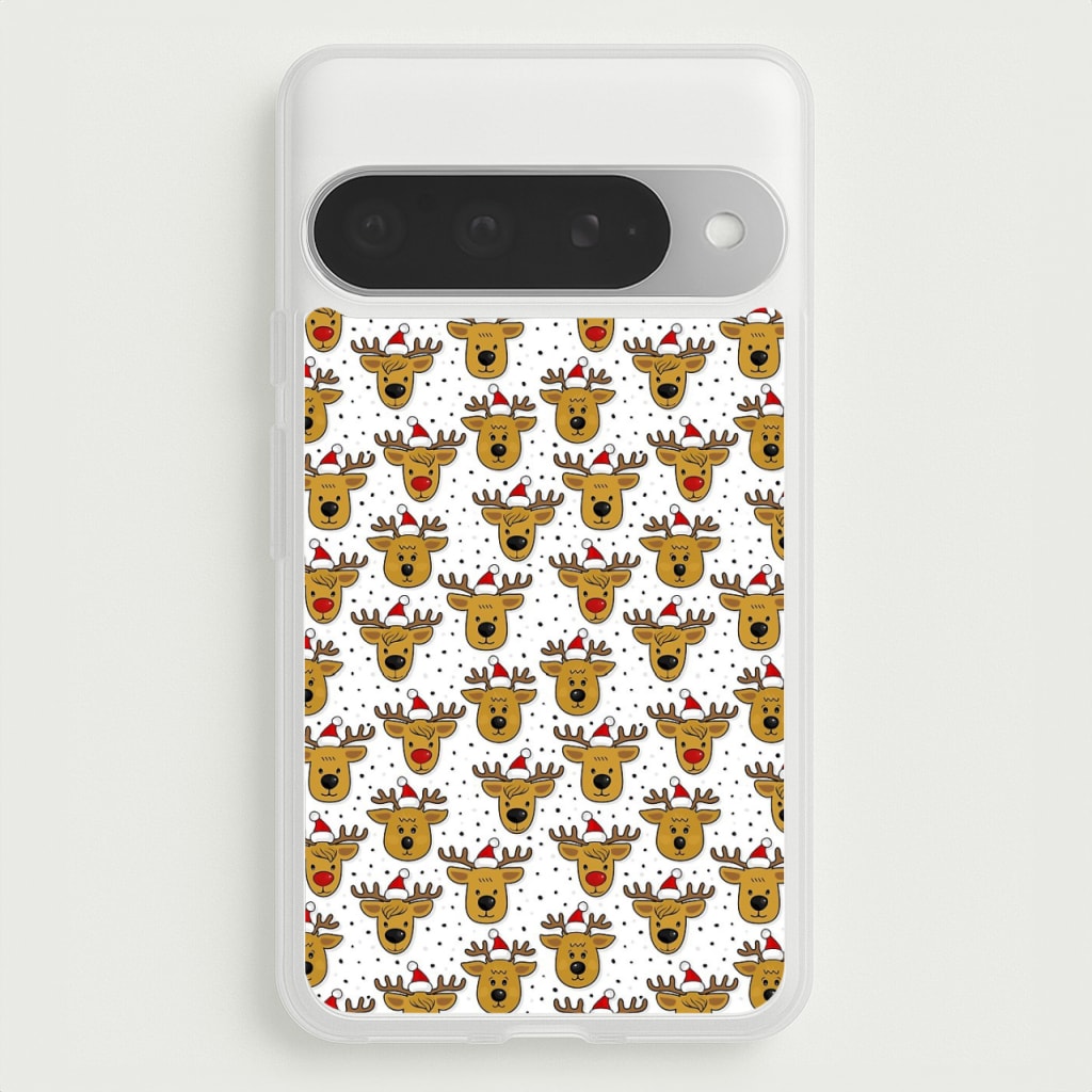 Reindeers In Santa Hats Pattern Phone Case for Google Pixel 10 Pro XL