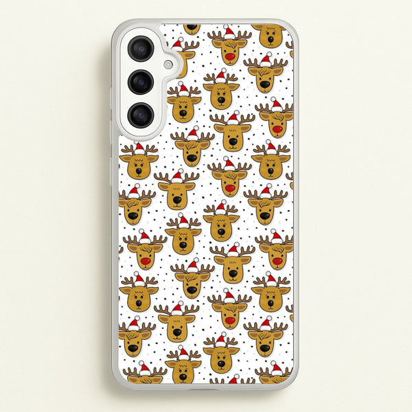 Reindeers In Santa Hats Pattern - Phone Case for Galaxy A36