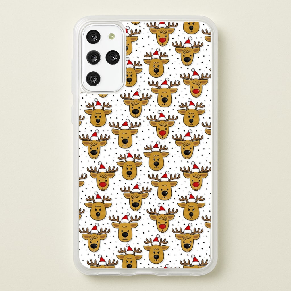 Reindeers In Santa Hats Pattern - Phone Case for Galaxy S20 Plus
