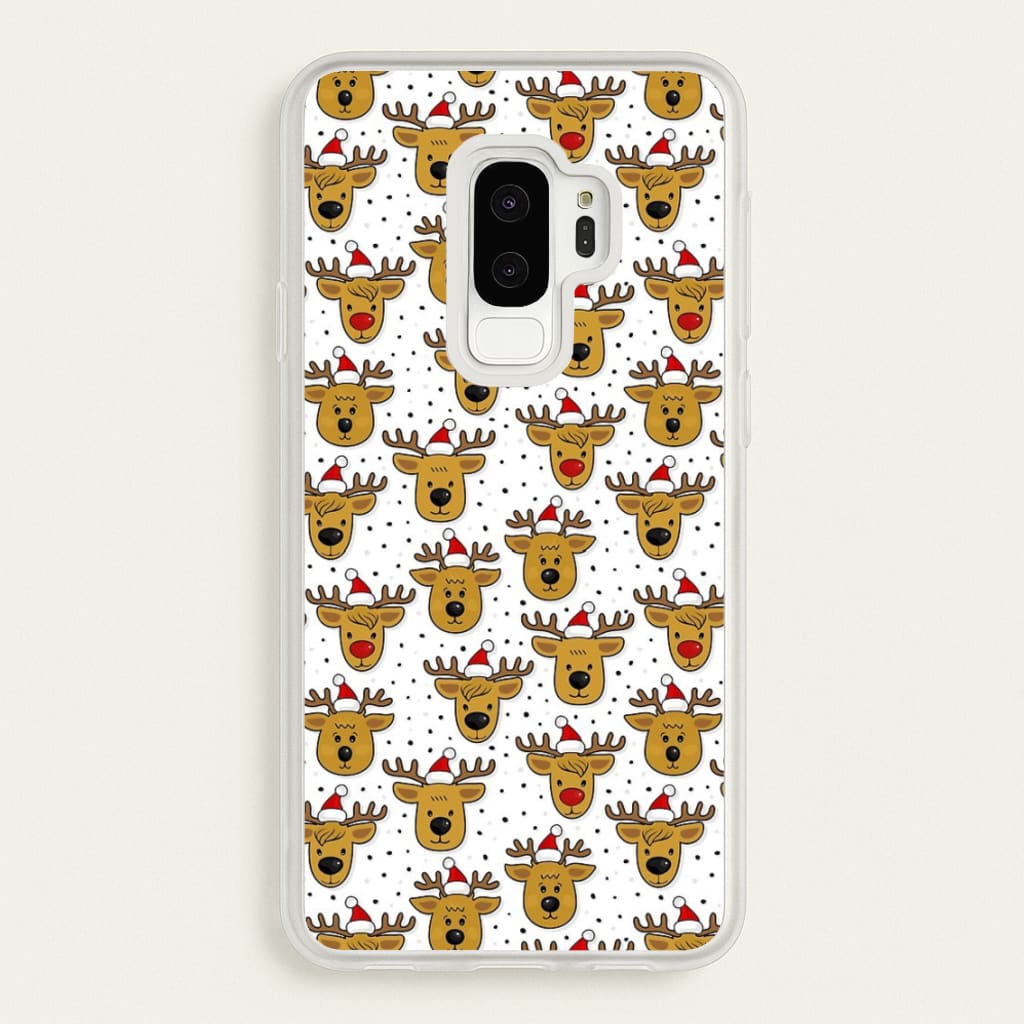 Reindeers In Santa Hats Pattern - Phone Case for Galaxy S9 Plus