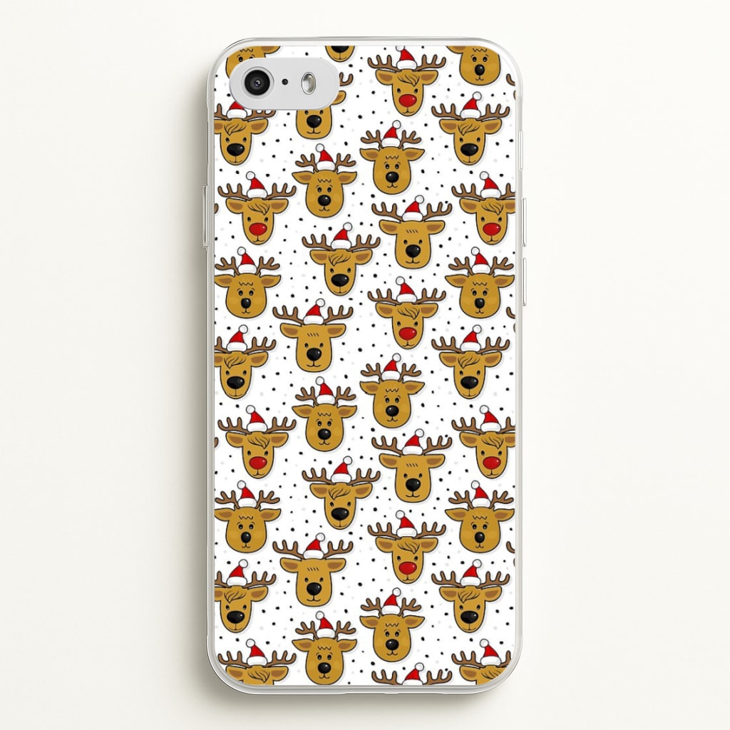 Reindeers In Santa Hats Pattern - Phone Case for iPhone 5 / 5s / SE 2016