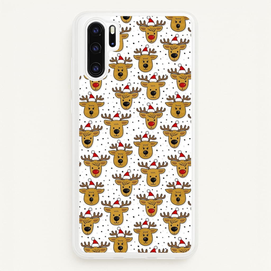 Reindeers In Santa Hats Pattern - Phone Case for Huawei P30 Pro