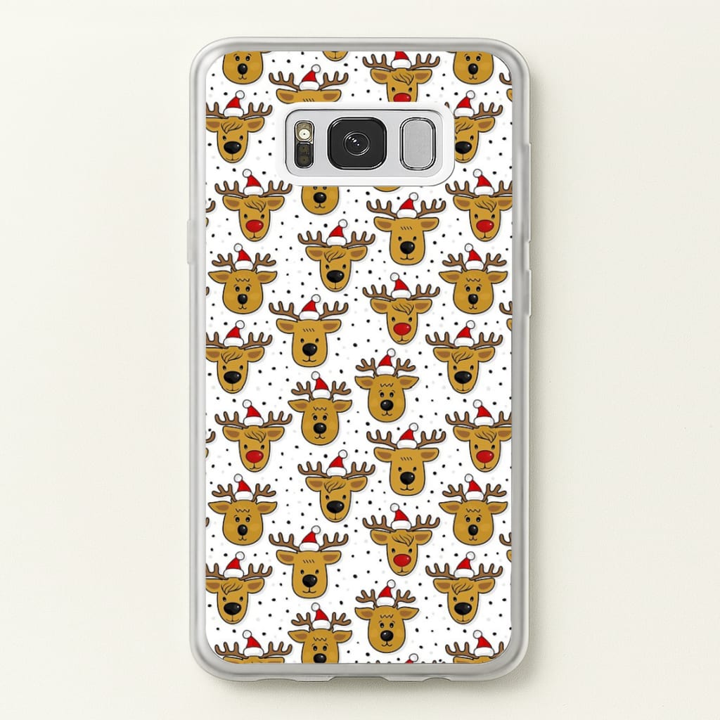 Reindeers In Santa Hats Pattern - Phone Case for Galaxy S8 Plus