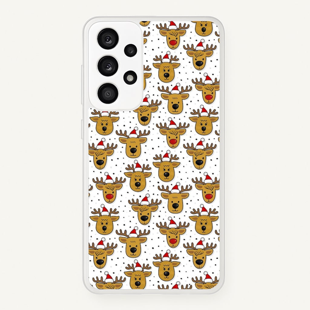 Reindeers In Santa Hats Pattern - Phone Case for Galaxy A53