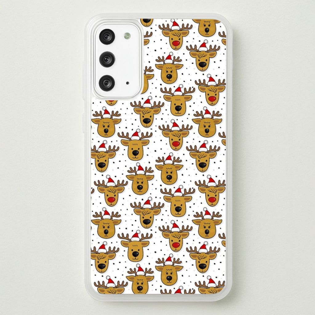 Reindeers In Santa Hats Pattern - Phone Case for Galaxy Note 20