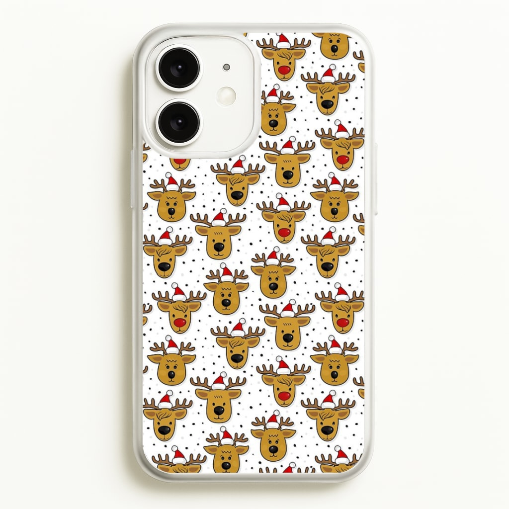 Reindeers In Santa Hats Pattern - Phone Case for iPhone 11