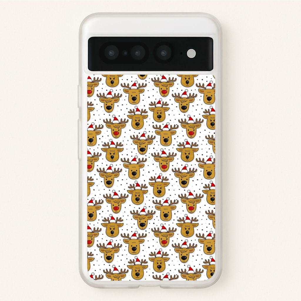 Reindeers In Santa Hats Pattern - Phone Case for Google Pixel 7 Pro