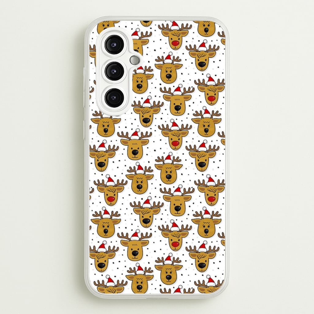 Reindeers In Santa Hats Pattern - Phone Case for Galaxy A14