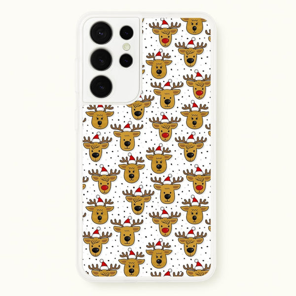 Reindeers In Santa Hats Pattern - Phone Case for Galaxy S21 Ultra