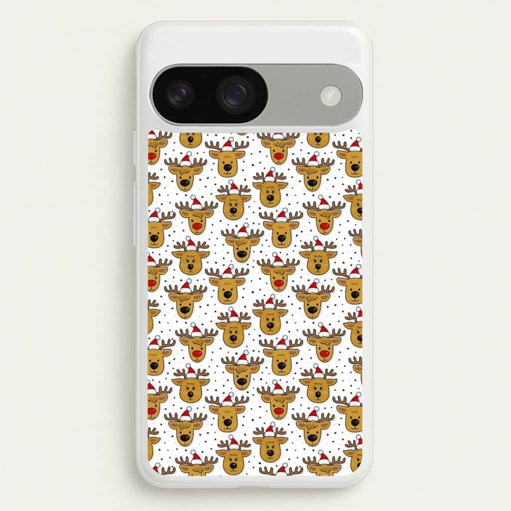 Reindeers In Santa Hats Pattern - Phone Case for Google Pixel 9 / 9 Pro